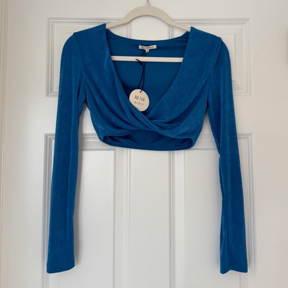 Remi x Revolve Blue Long Sleeve Women's Top